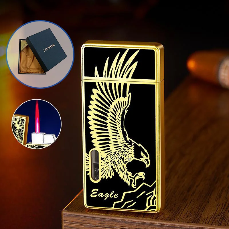 Windproof Waterproof Metal Lighter Electroplated Embossed Pattern Red Fire Direct Cigar Men Colour Smoke Accesoires kerosene lighter bbq lighter butane gas lighter cigarette lighter