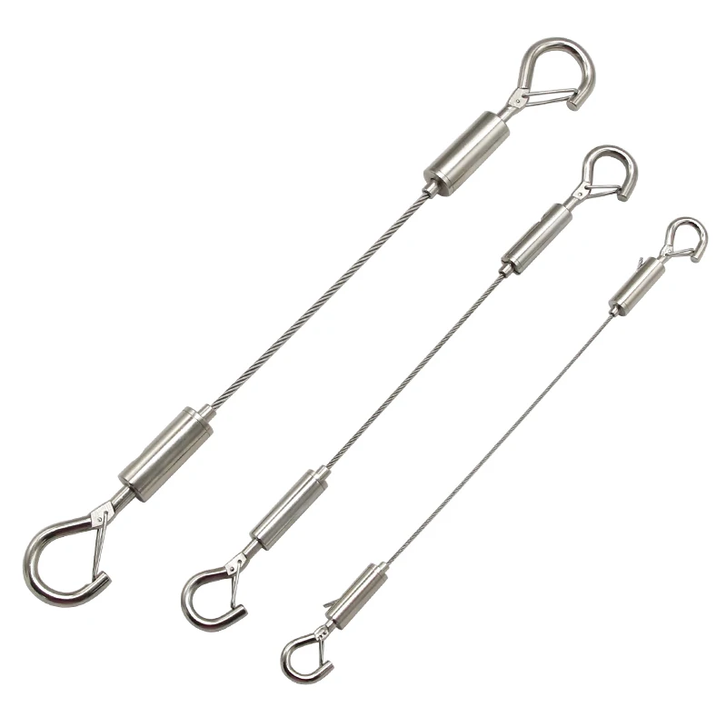 304 Stainless Steel Automatic Wire Rope Spring Hook Adjustable - Image 6