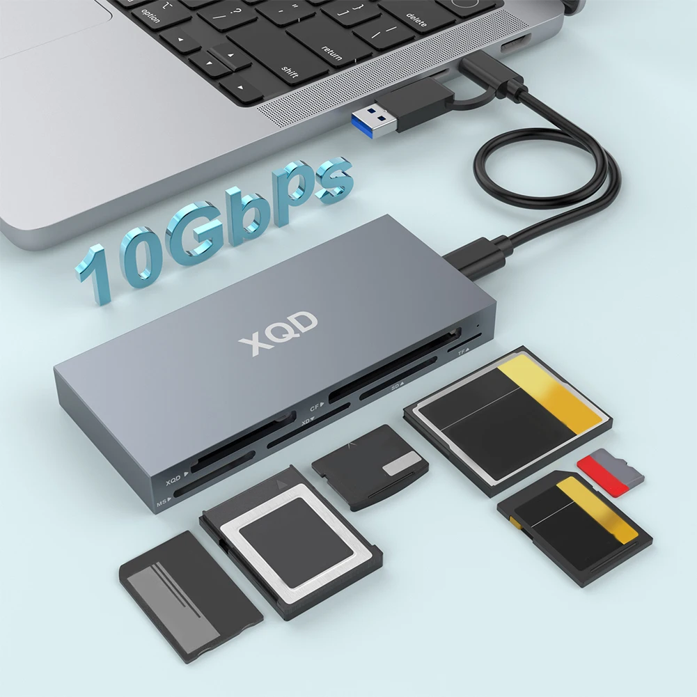 6 in 1 메모리 카드 리더기 10Gbps XQD/SD/TF/MS/XD/CF 리더기 올인원 카드 리더기 G/M 시리즈용 멀티 카드 리더기 어댑터