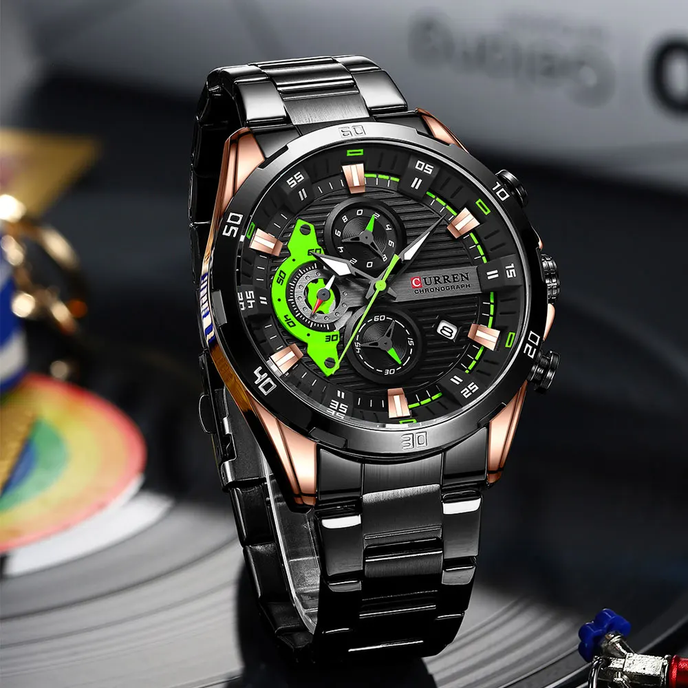 Curren 8402 Men Watch Business  Quartz New Wristwatch 6-Hand Chronograph Quartz Casual Luxury Relogio Masculino 3