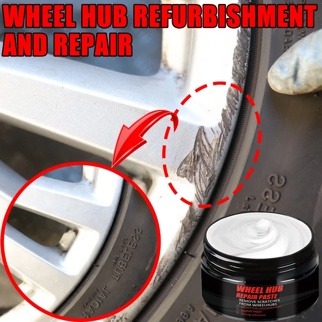 Car Wheel Hub Scratch Refurbishment Paste, Tire Rim Scratch Paint Repair Paste - Aluminum and Steel Rings Dent Restore Care 6*ky 1