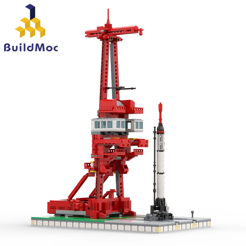 

BuildMoc 1:110 Base Tower Space Launch Complex 5 w/ Mercury-Redstone Rocket Building Block Set Bricks Toy For Children Kid Gifts