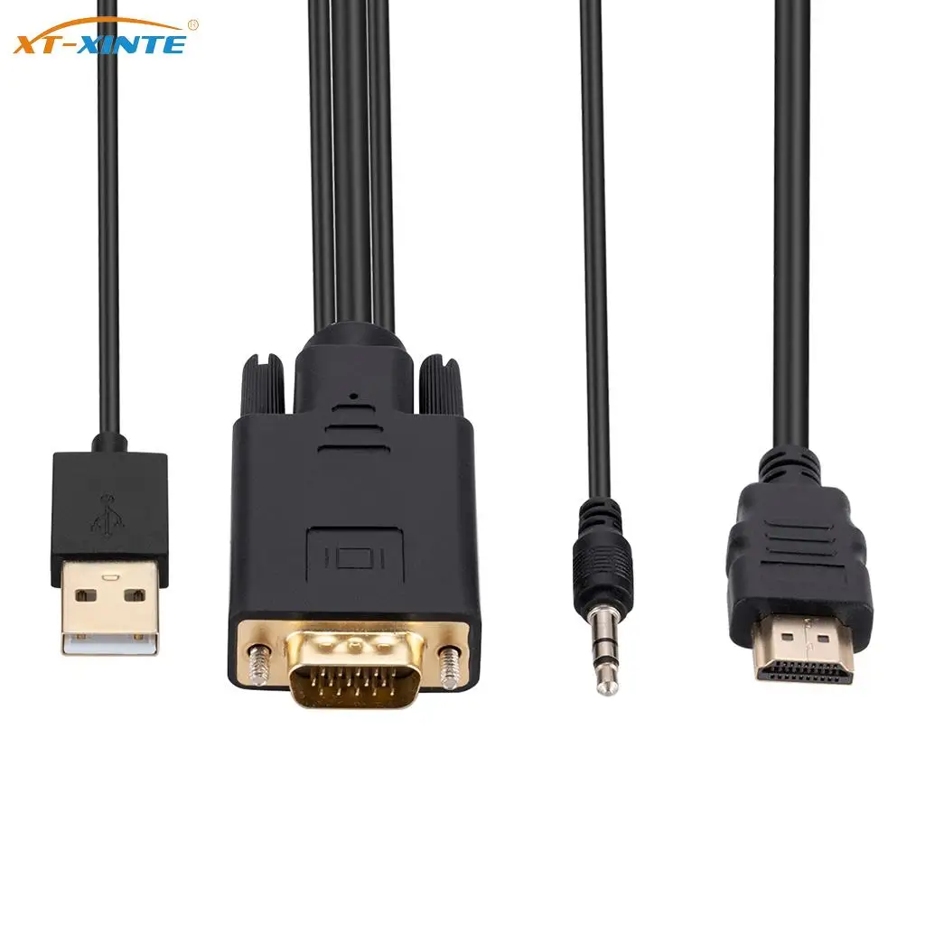

VGA to HDMI-compatible Cable for Monitor Projector HDTV Video Converter Cord 6Feet/1.8 Meter Active Converter