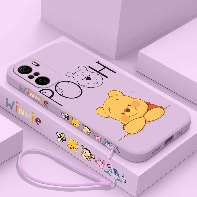thumbnail image 1 of Funda de teléfono de Disney Winnie The Pooh para Xiaomi Redmi Note 13, 12, 12Pro, 11, 11S, 11T, 10S, 10 Pro Plus, 5G, cuerda líquida izquierda, 1 of 5