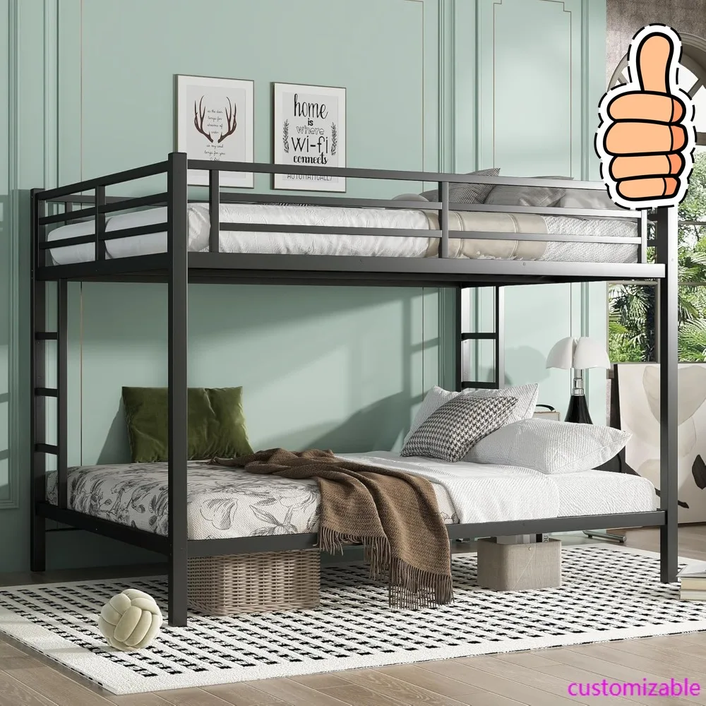 NEW-Queen Over Queen Bunk Beds for Adults,Heavy Duty Adult Bunk Beds,Metal Bunk Bed