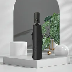 Sleek Black UV - Protection Vinyl Umbrella - Trendy, Durable, Unisex Design (Black)