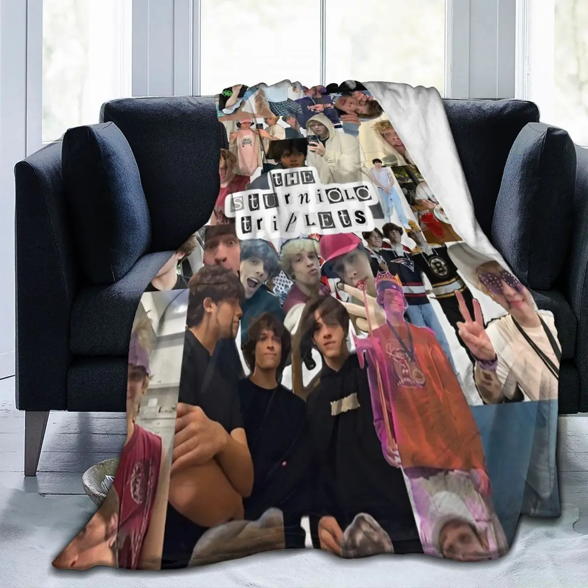 Sturniolo Triplets Flannel Blanket Music Super Soft Throw Blanket for Couch Bed Travel Funny Bedspread Sofa Bed Cover 3