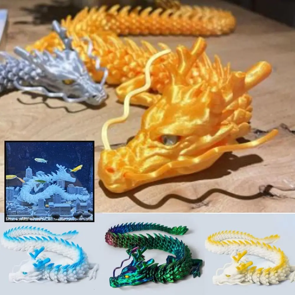 

Декор для аквариума, 3D фигурка дракона с принтом, домашний декор с подвижными суставами, 3D Печатный шарнирный дракон, фиджет-дракон