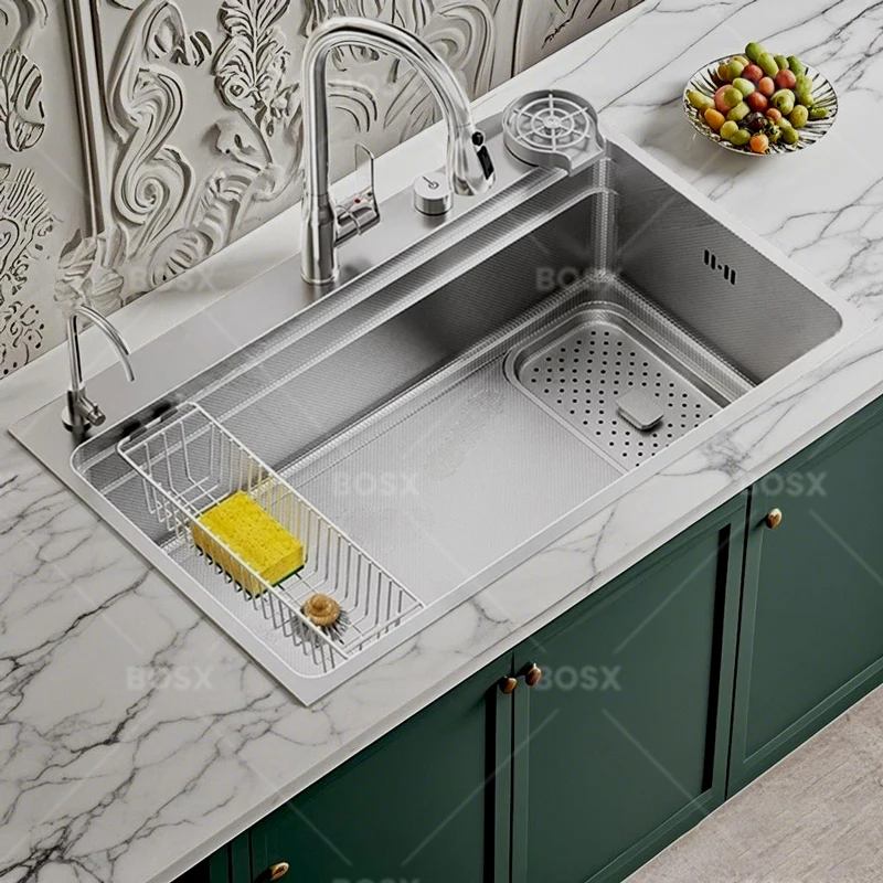 304 Stainless Steel Kitchen Sink Large Single Slot Undermount Basin Multifunctional Dishwashing sinks