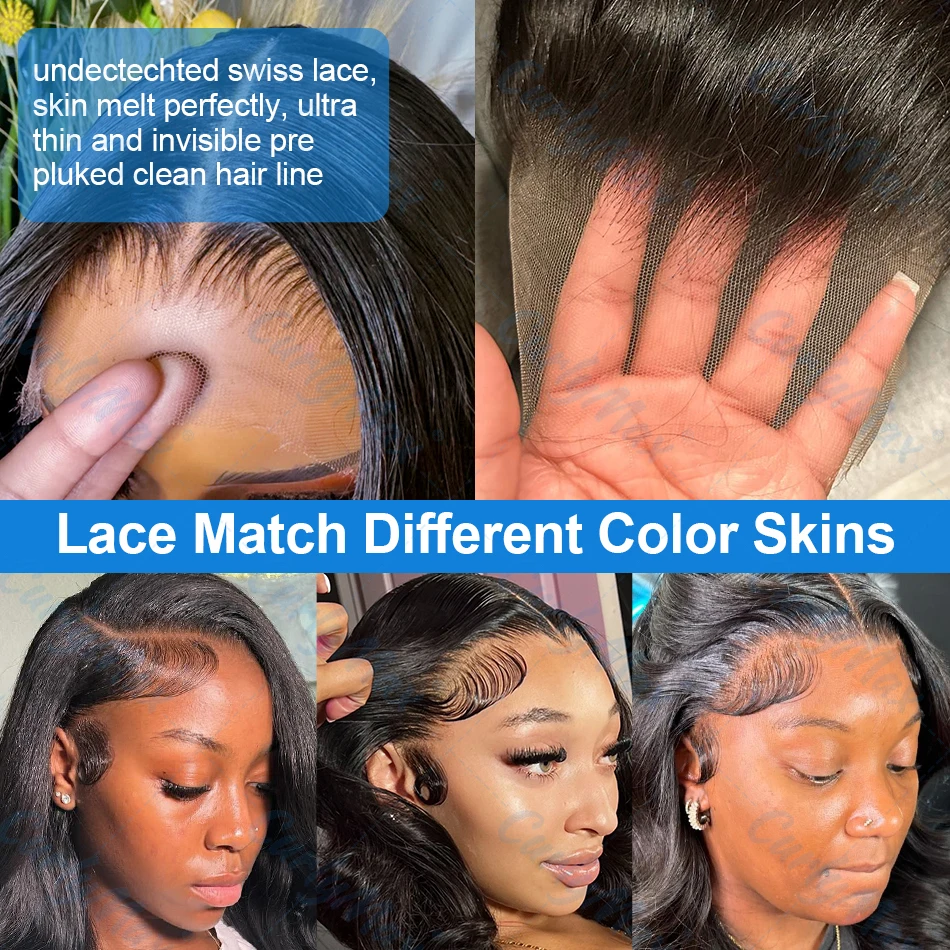 Body Wave Lace Front human hair wig 30 40 Inch 13x4 250% Brazilian Water Wave 13x6 HD Transparen Lace Frontal For Women