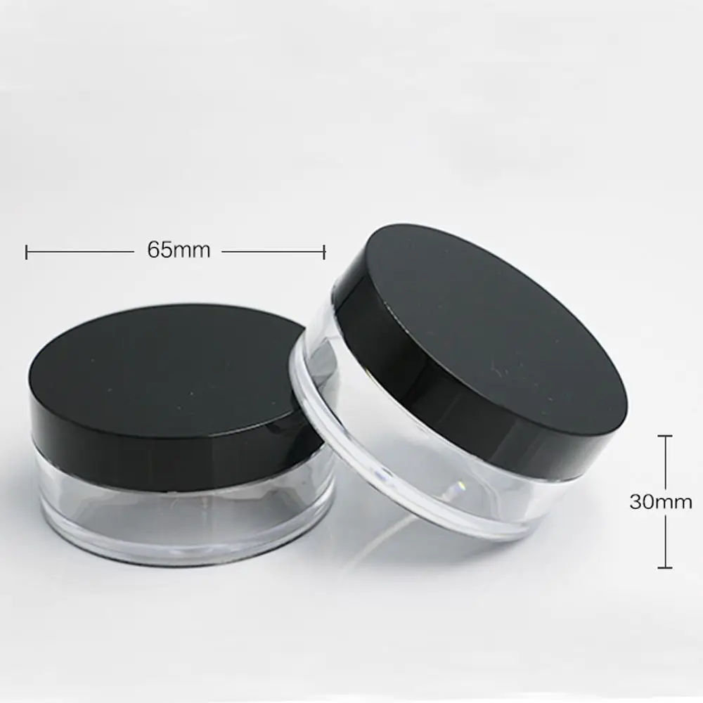 Portable Round With Puff Powdery Cake Box Sieve Plastic Cosmetic Container Travel Makeup Jar Loose Powder Pot Empty Powder Case