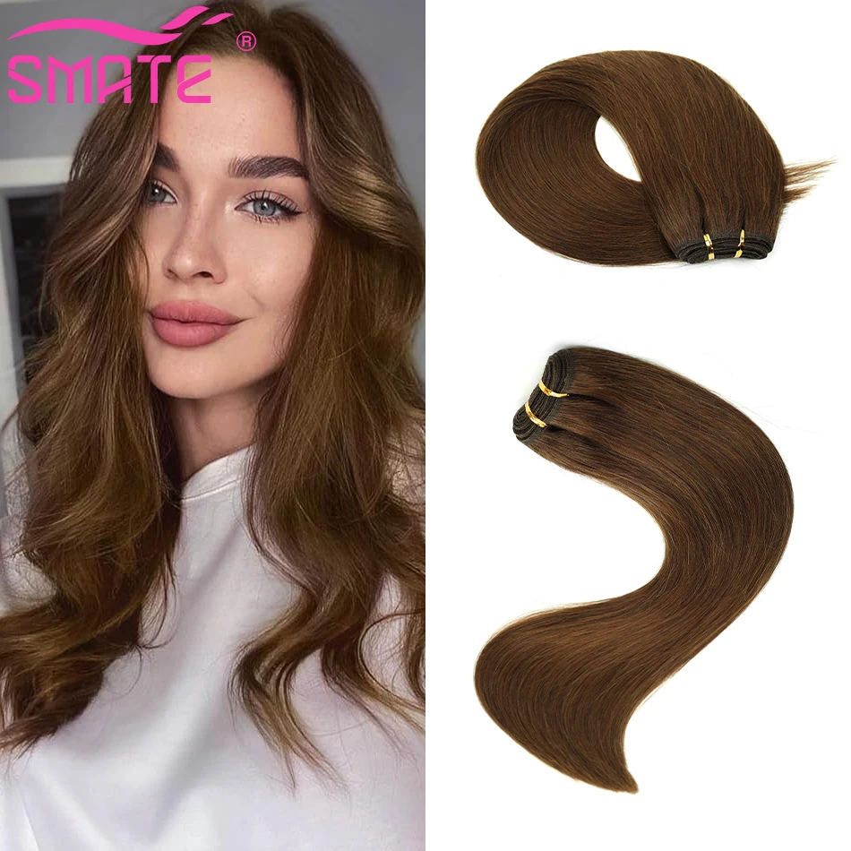 smate-weft-remy-hair-extensions、100-人毛、ストレートヘア、縫い付け、16-22インチ、-4