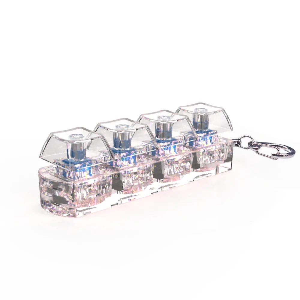 LED 키보드 열쇠 고리 장난감 스트레스 릴리프 DIY Fidget 버튼 Keycap Fidget 키 체인 키보드 열쇠 고리 손가락 키보드 모자 장난감