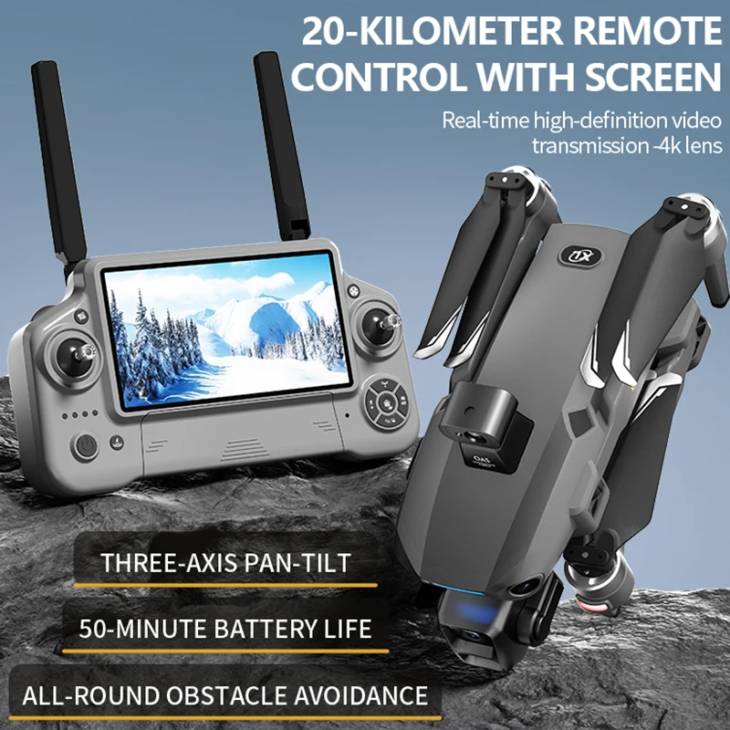 Nuovo Drone 2026 con Doppia Fotocamera 8K, Schermo Grande da 5,5 Pollici, Controllo dell'Aereo, Gimbal a 3 Assi, GPS, Ritorno Automatico, Elicottero Giocattolo - Image 3
