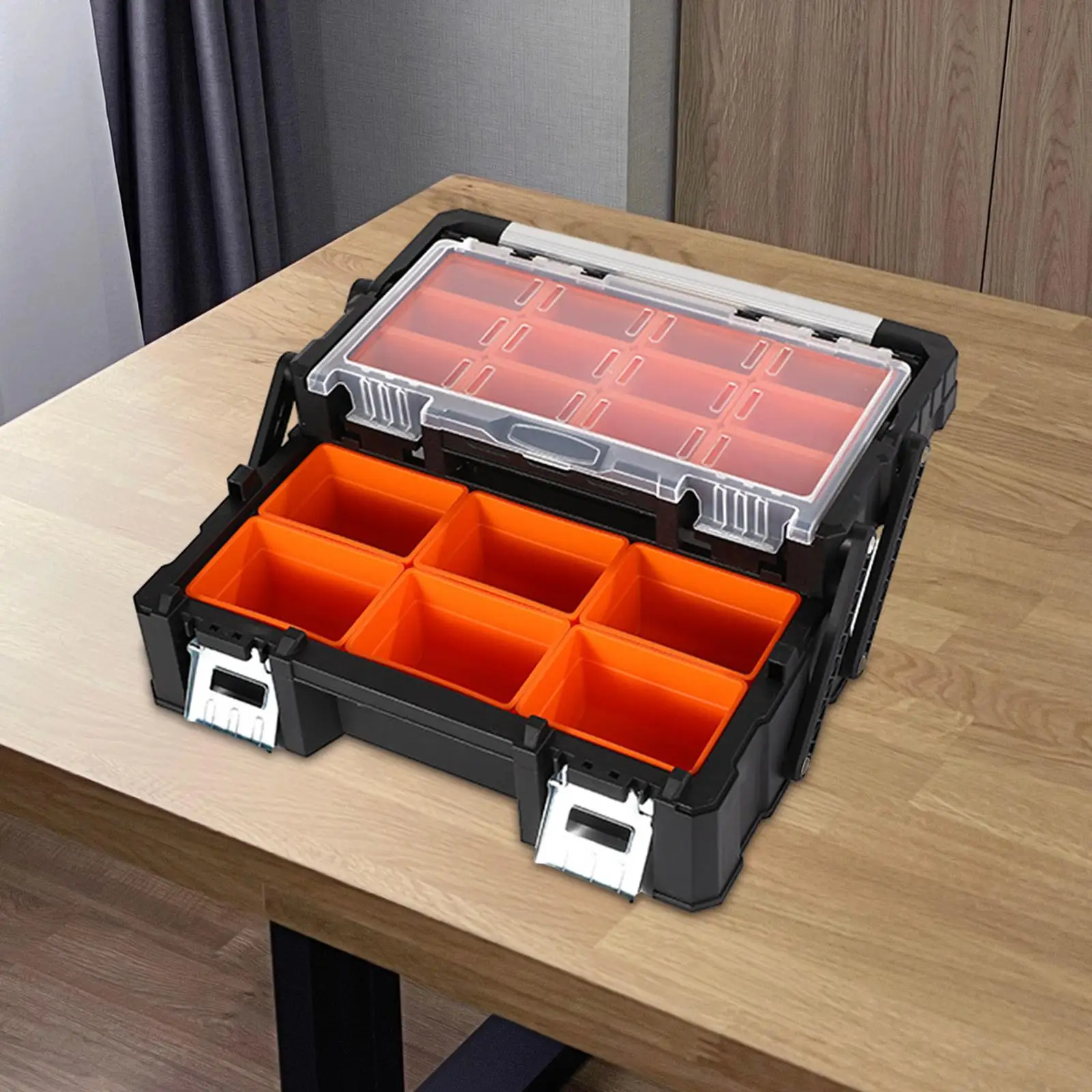 Hardware Storage Box Tool Organizer Durable Household Auto Tool Box Multigrid Electrician Screws Organizer for Fishing Hiking