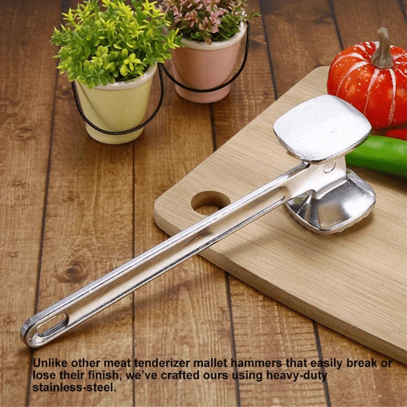 Portable Stainless Steel Kitchen supplies Household Tenderizer Chicken Porks Meat Tenderizer Hammer Meat Mallet Tool