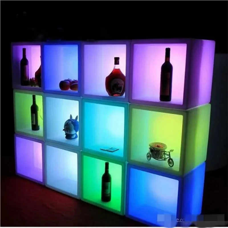 New Arrivial Led furniture Waterproof Led display case 40CMx40CMx40CM colorful changed Rechargeable cabinet bar kTV disco party
