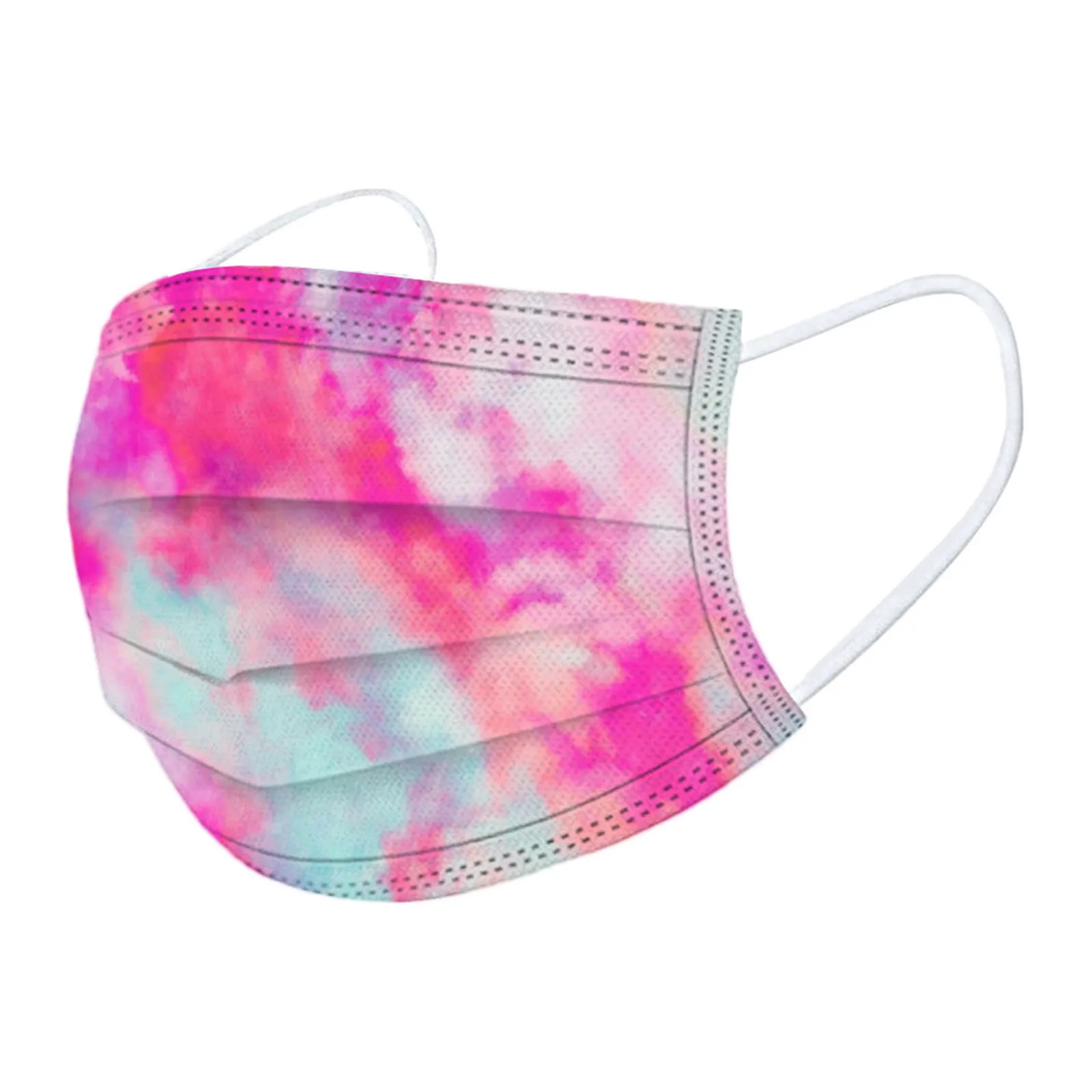 10pc Adult Tie-Dye Gradient Printed Three-Layer Dust-Proof Disposable Mask Face Mask Mouth Cover 마스크 маски マスク가면 маска на лицо 3