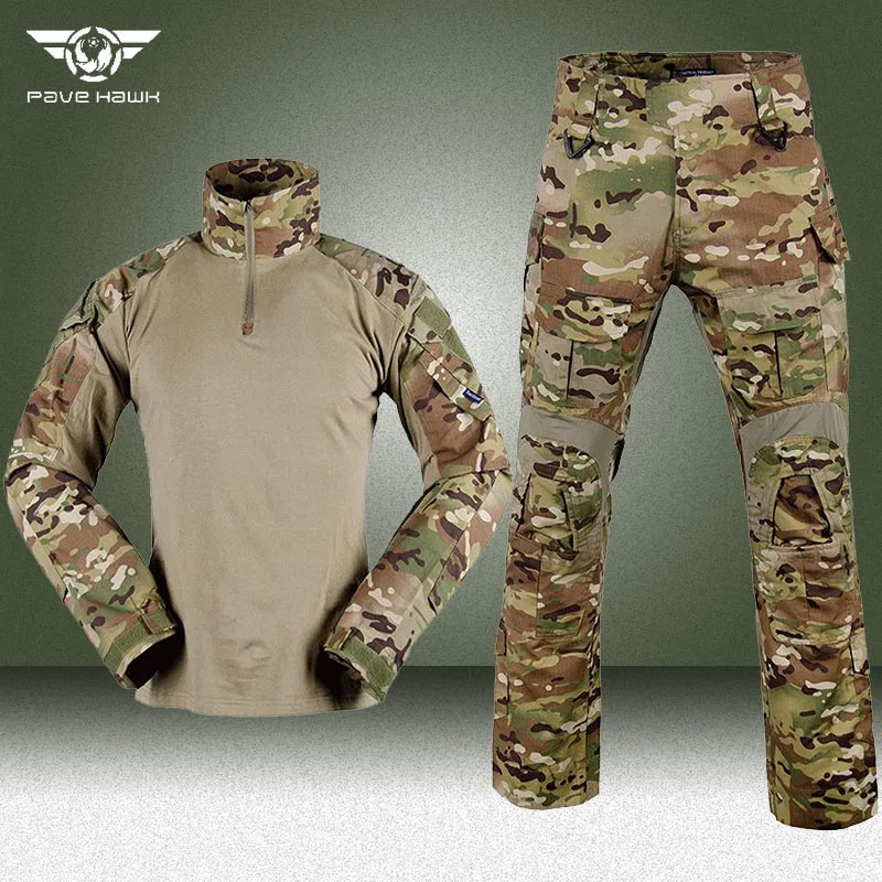 Camo Tactical Sets Men US Army Military Paintball Gen3 Combat Shirt