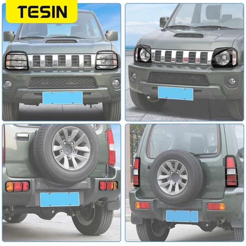Car Rear Fog Light Tail Light Lamp Decoration Cover Headlight Trim Frame for Suzuki Jimny 2007- Exterior Accessories Car Tail Light Decals Tail Lamp Cover
