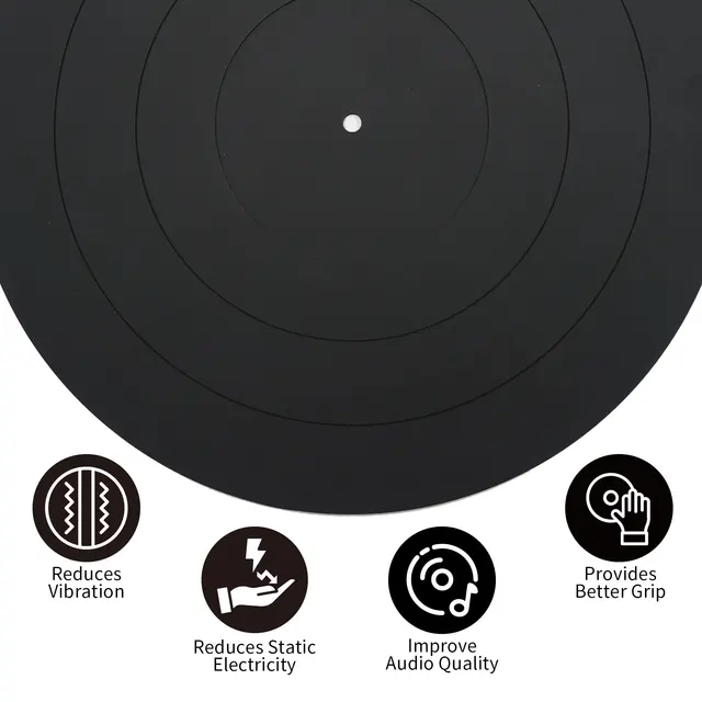Tapis De Feutrine Vert Lavande Pour Tourne-disque Vinyle - Diamètre 295 Mm, Antistatique, Améliore Le Son