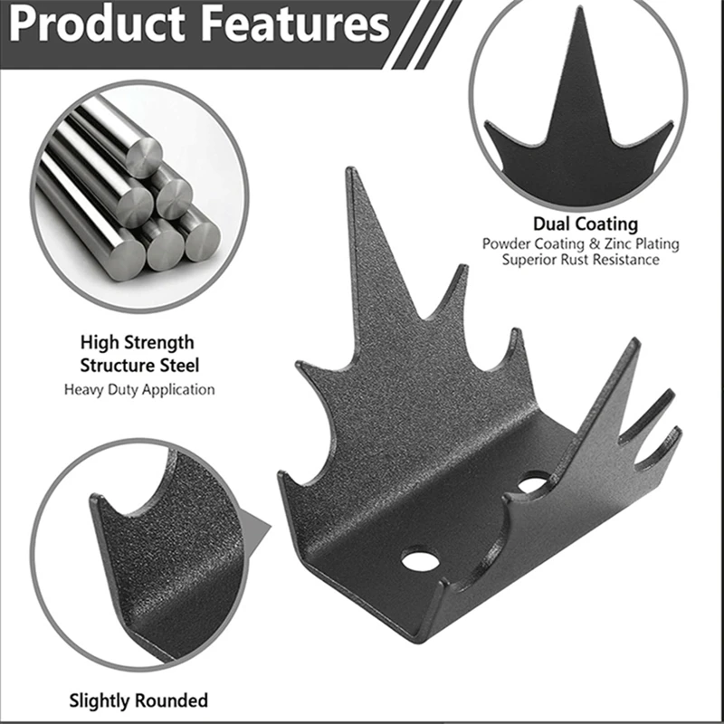 Intruder Deterrent Fence Wall Spikes 12 Pc Security Fence Spikes, Anti Climb Hardware, Bird Repellent Easy To Use
