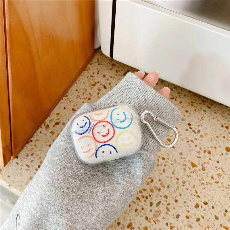 Cartoon Smiley Face For Apple AirPods 1 2 Pro Bluetooth Headphone Cover 3rd Generation Silicone Soft Cover Protective Case