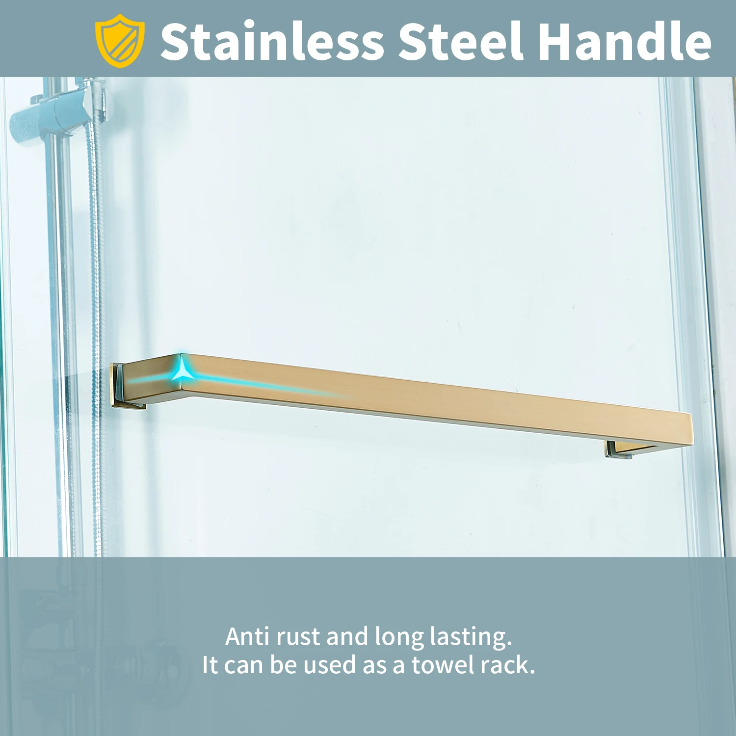 SCGG X01 56-60''W*76H''Semi Frameless Sliding Shower Door in Gold and Clear Glass Professional hotel installation recommended
