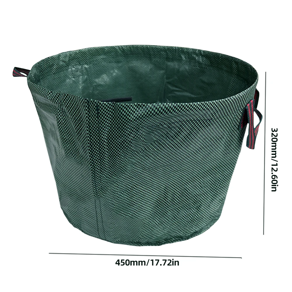50L Garden Waste Bag Foldable Reusable Trash Storage Container with 4 Handles Large Capacity Waterproof PP Woven Bag garden waste bag