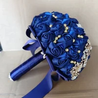 Royal Luxury Rhinestone Bouquet For Bride Wedding Handmade Flowers Bridesmaids Hand Decor  Wedding Accessories 3