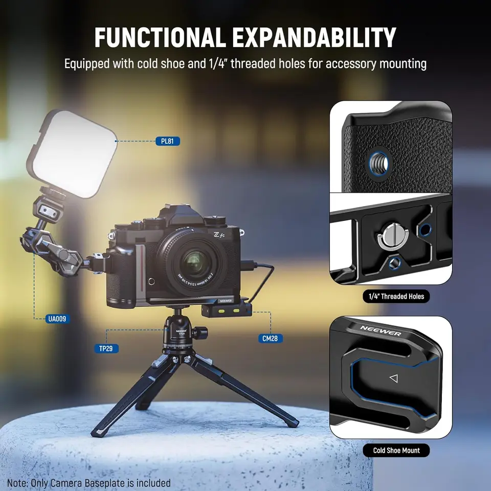 NEEWER Zfc ハンドグリップ L 型グリップ Nikon Z fc 用超薄型