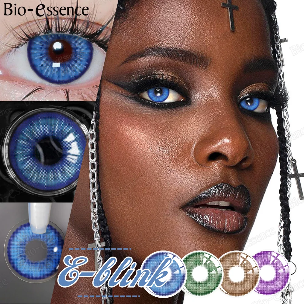 2023 New Bio-essence 1 Pair Colored Contact Lenses Brown Eye Lenses Gray Contact Green Eye Lenses Blue Lenses Cosplay Lenses