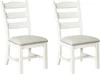 Cushioned Dining Chair with Signature Design, Vintage Farmhouse, Whitewash,   2 Count 1