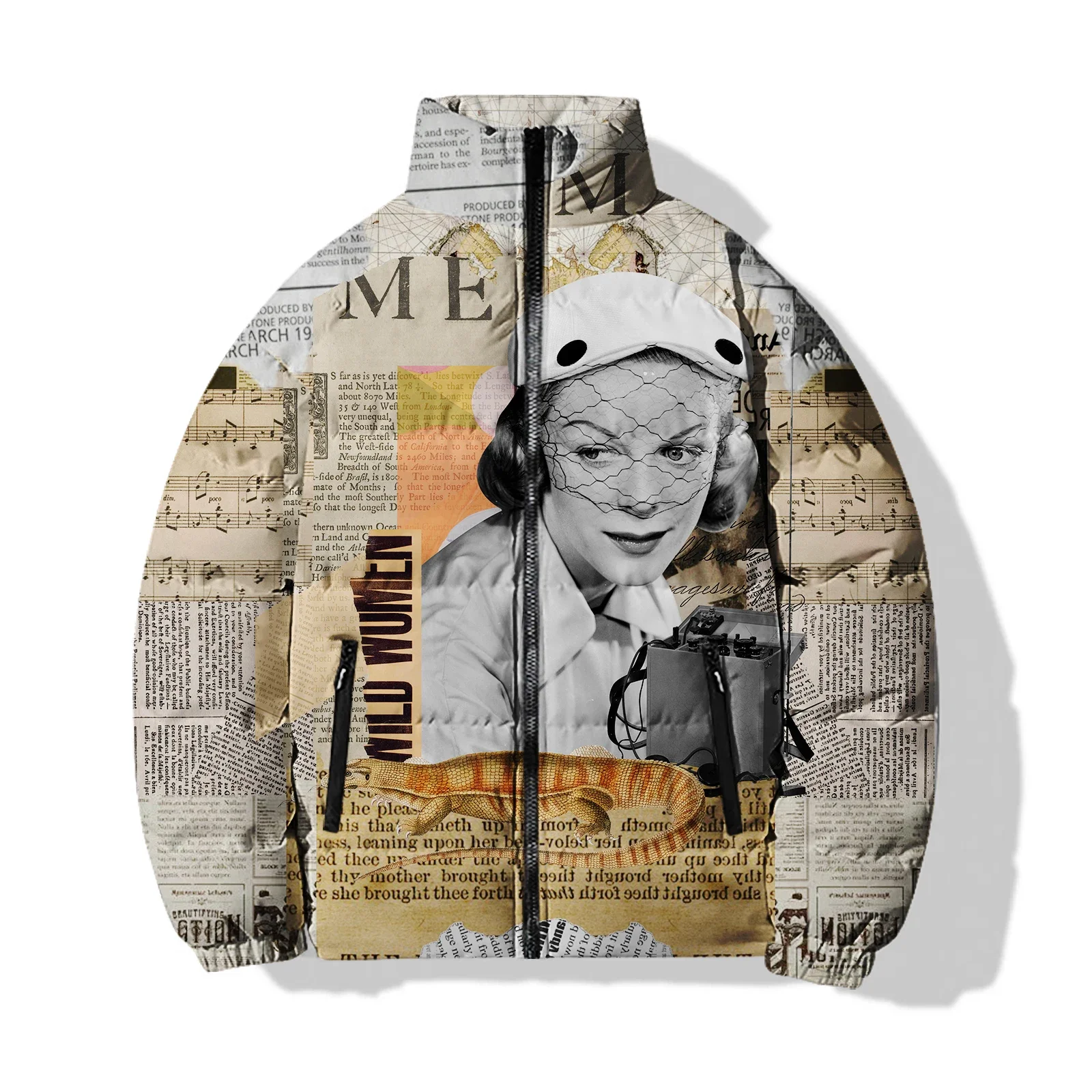 thumbnail image 1 of Abrigo de autobús para hombre, chaquetas retro y cómodas, parka con esculturas para hombre, abrigo de invierno estilo pictórico para hombre, abrigo frío para invierno colorido, 1 of 4