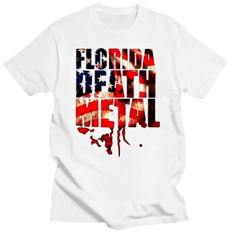 

Футболка мужская из хлопка, модный топ с коротким рукавом, с надписью Obituary Florida Death Metal, на лето