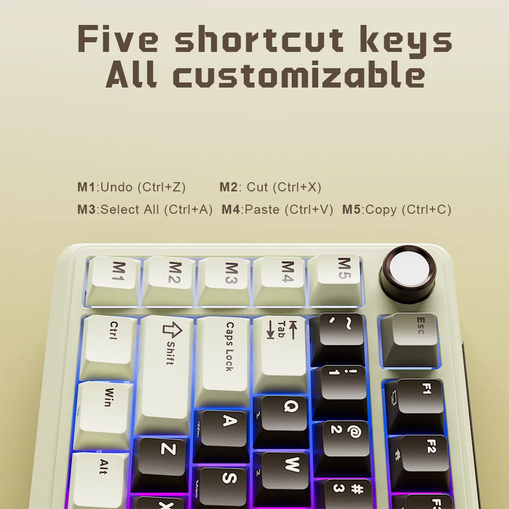 RK ROYAL KLUDGE L75 Wireless Gaming Keyboard Customize Shortcut Keys ...