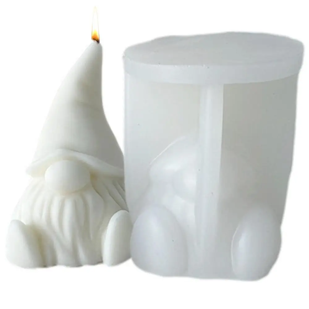 Description Picture 2 of itemDIY Candle Silicone Mold 3D Gnome Christmas Handmade Gypsum Soap Cement Resin Molds Festival Xmas Gift Candle Making Supplies