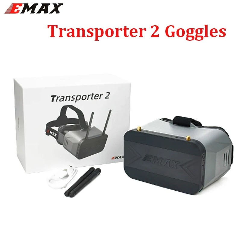 

Emax Transporter 2 Goggles With Dual Antennas 5.8Ghz 4.3 Inches FPV Glasses Tinyhawk Goggle Glasses for RC FPV Racing Drone