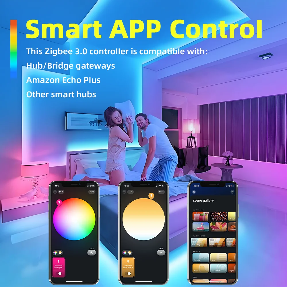 รูปสินค้า Zigbee 3.0 5-in-1 ตัวควบคุมไฟ LED อัจฉริยะ หรี่แสง CCT RGB RGBW RGBCCT ควบคุมด้วยเสียง 20A