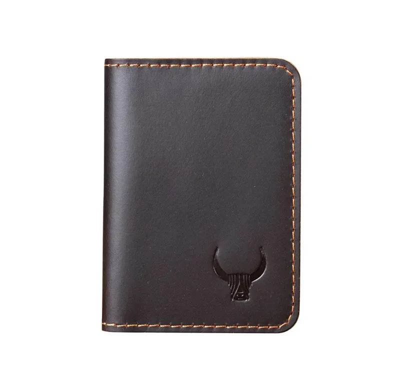 Handmade Leather Card Holder for Men Vintage Designer Mens Credit Card Holder Wallet 7.5*10.5cm