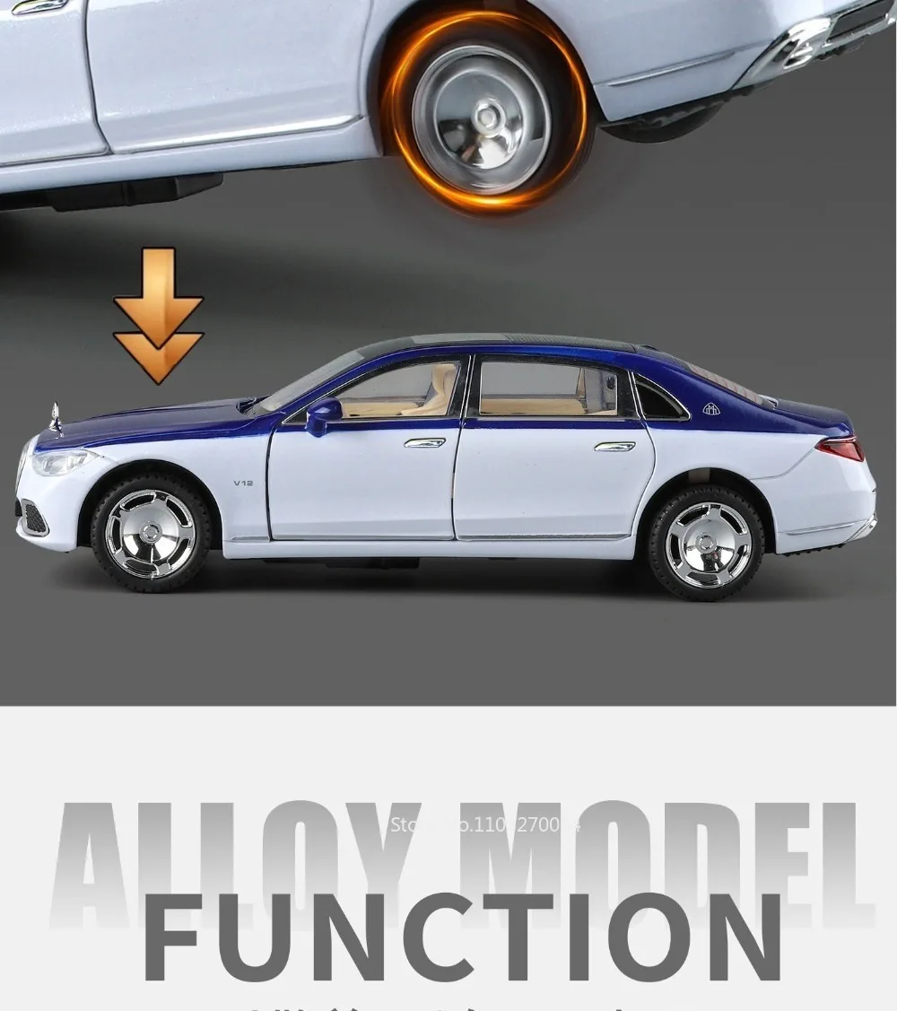 1:24 Alpha S680 Miniaturmodell Spielzeug Druckguss Legierung Auto mit Sound und Licht Rückziehfunktion Automatische Tür Vorderradlenkung Kinder Sammlerstück – Detail 29