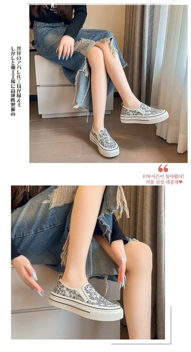 Stickerei Leinwand Loafer Damen Laufschuhe dicken Boden chinesischen Stil Körbe Femmes Schule Mädchen flache Tenis Schuhe – Detail 20