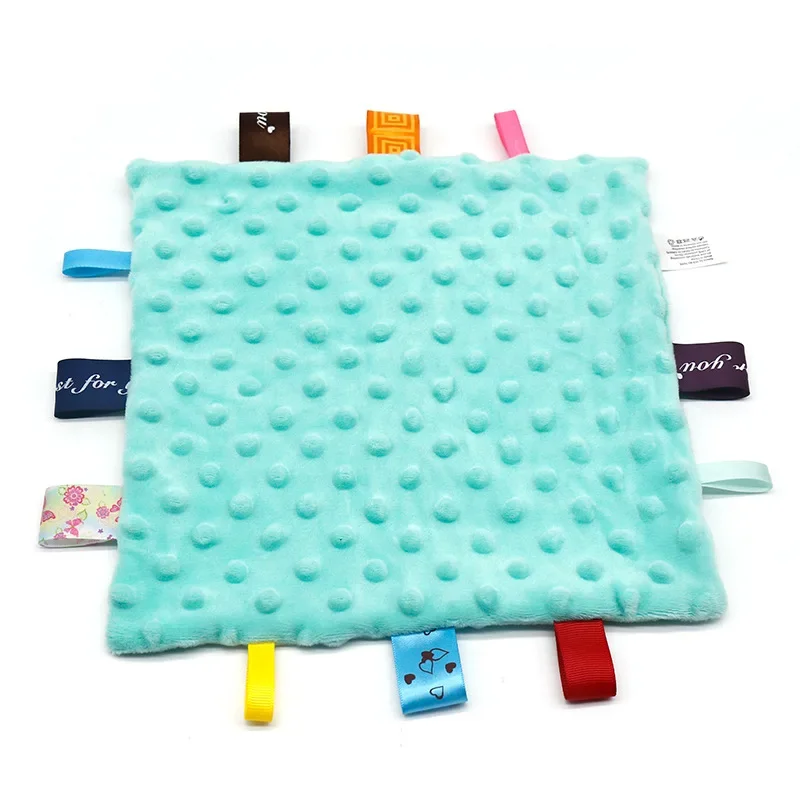 Baby Towel Baby Appease Towel Colorful Security Tags Blanket Soothing Sensory Soft Comforter Newborn Toddlers Handkerchief Baby Towel Baby Comforter Blanket