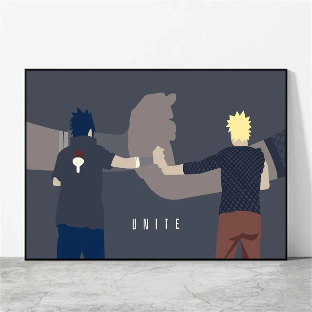 Quadro 5 Peça Decorativo Sharingan Naruto Anime Itachi Folha Full hd Top  promoção