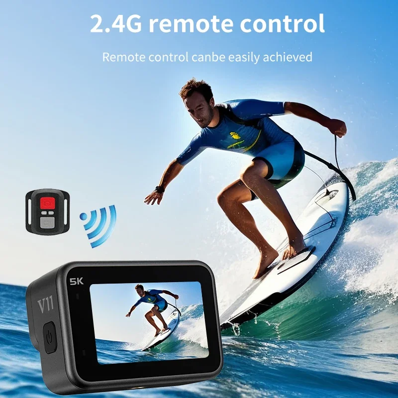 5K Action Camera WiFi 4K 60FPS Dual IPS 2.2 Touch LCD DVR 170° Wide Angle Waterproof 5X Zoom Sport Camera Anti-shake With Remote 5