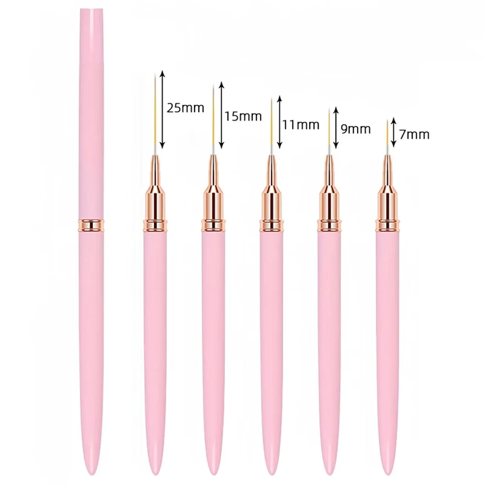 Nail Art Brushes Nail Brushes Nail Art Tools 5pcs/set Nail Art Liner Brushes Set Elongated Striping Drawing Professional