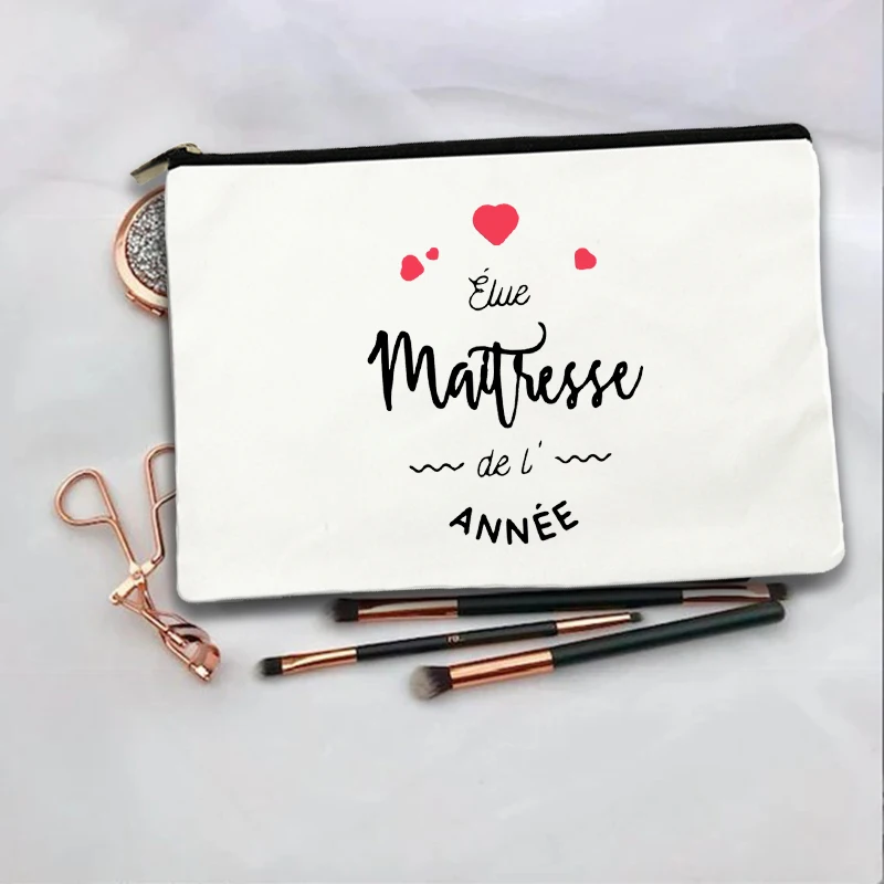 Obrigado Amante Imprimir Maquiagem Sacos Bachelorette Party Neceser Zipper Higiene Pessoal Organizador Mulheres Saco Cosmético professor Presentes