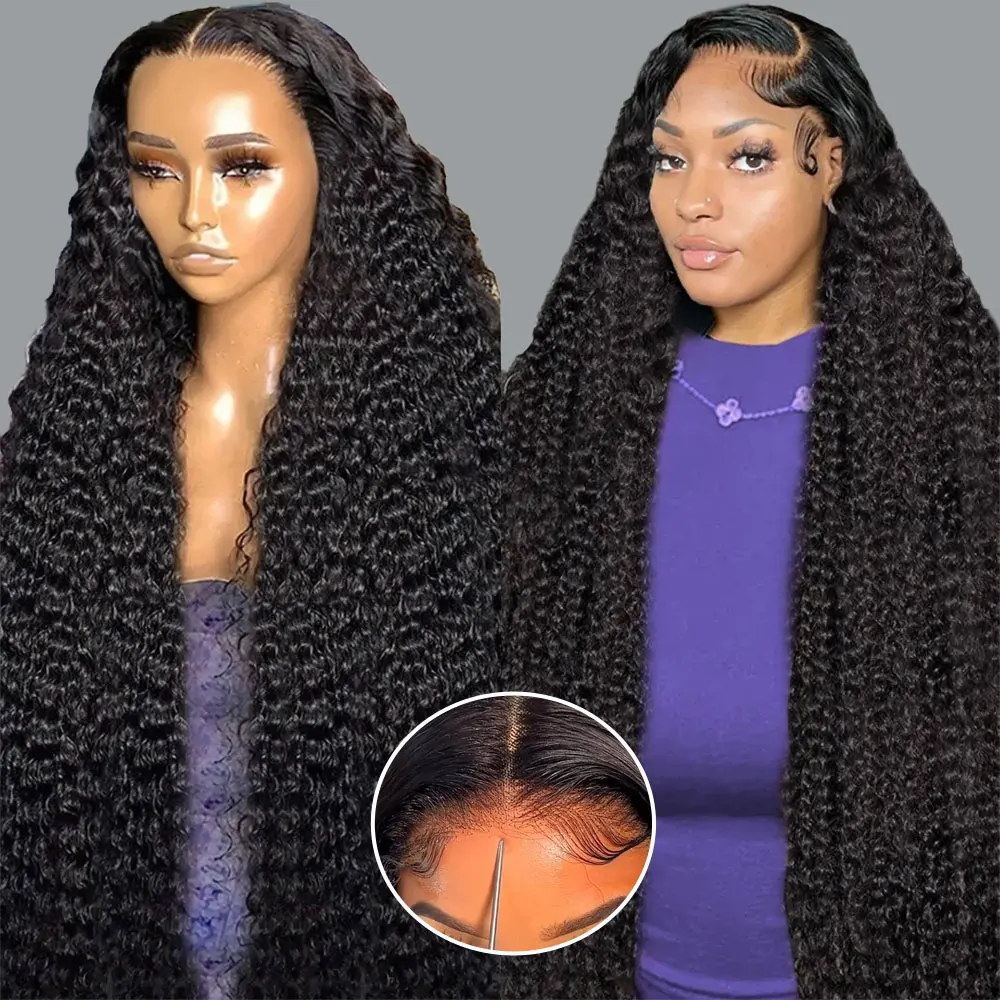 

Парик с глубокой волной 7x5 HD, парик без клея, предварительно выщипанные человеческие парики, готовые к работе, вьющиеся человеческие волосы, парик, бразильский парик на сетке спереди для женщин