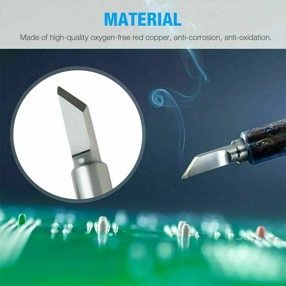 10pcs/set Durable Soldering Iron Tips I+B+K+2.4D+3C 900M-T Soldering Iron Pure Copper Lead-Free Equipment  Power Tools Parts stick welding stinger