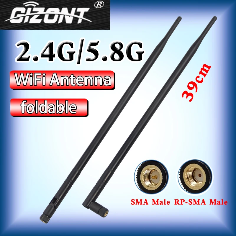 externa WiFi Antenna 2.4G 5.8G 12dBi Gain RP SMA Male Foldable Aerial Wireless Netword Card Router Network Booster Antenna wifi antenna